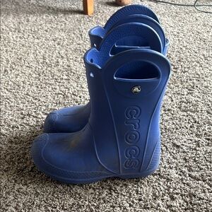 CROCS Blue Rain & Snow Boots Waterproof Ankle-Height